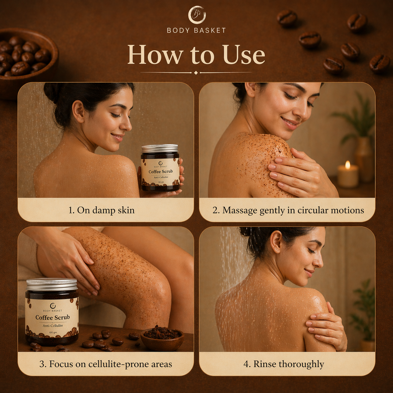 Anti-Cellulite Coffee Scrub | for Smooth & Energized Skin | 50 gm
